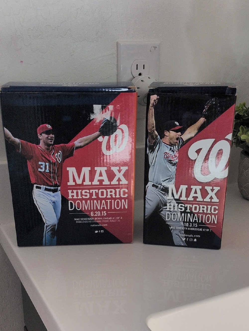 Max Scherzer No-Hitter Bobblehead Set #1 & #2 – Nationals SGA 2015 Full Set